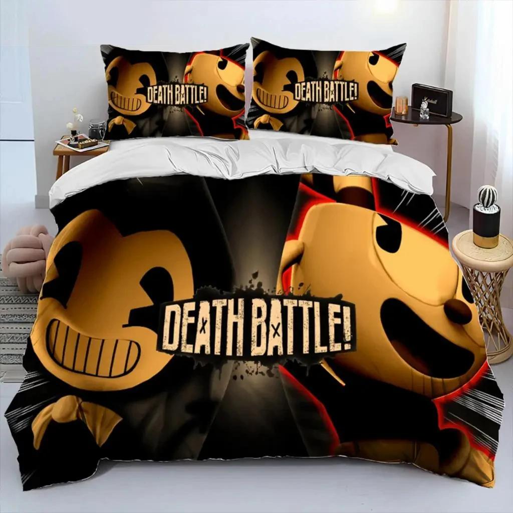 Parure de lit dessin animé Cuphead et Mugman pour garçons et filles, housse de couette double, queen size, taie d'oreiller, lit pour enfants et adultes, textile de maison