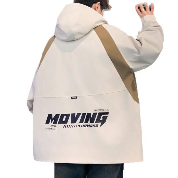 2025 Spring Men's Trendy Hong Kong Style Hooded Jacket - Fashionable, Versatile, Loose-Fit for Youth & Students