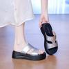 Thick-bottomed cool slippers women's summer wear 2025 new fashion muffin bottom beach versatile comfortable soft bottom