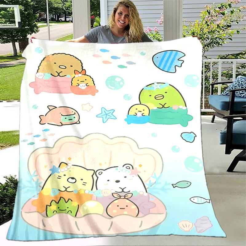 1pc Blanket Sumikko Gurashi1 Print Design, Lightweight Blanket for Sofa, Bed- Soft &Warm, Gift for All Seasons like Christmas, Halloween