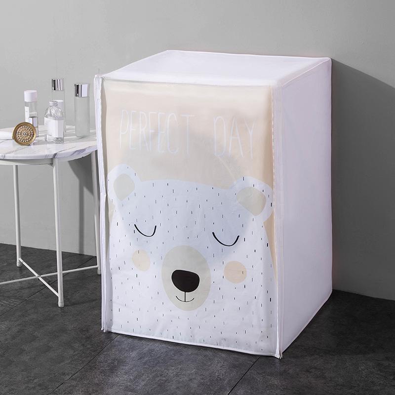 Carton Cactus Print PVEA Washing Machine Cover Universal Waterproof Sunscreen Automatic Roller Open Dust Cover Dust Cloth New