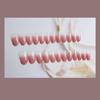 Nude Pink Pointed French Glitter Nail Stickers with Gold Edge - Waterproof and Removable.