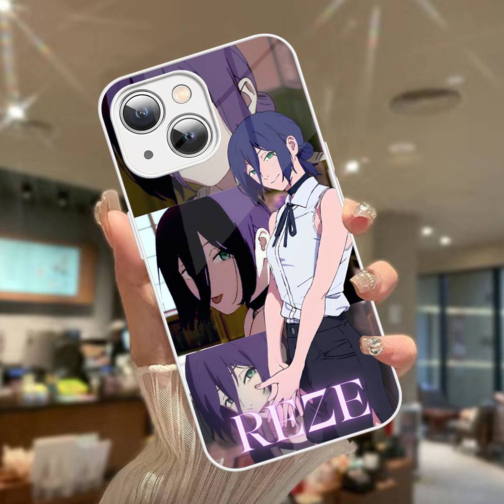 Anime C-Chainsaw Man Tempered Glass For Iphone 14 13 12 11 Pro Mini XS MAX 14Plus X XS XR Cover