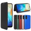 VIVO Y02S Carbon Fiber Multi-Card Euro-Asia Leather Flip Phone Case