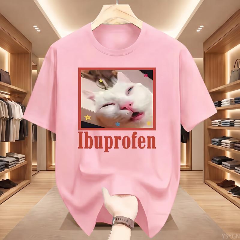 T-Shirt Lustige Katze Grafik-T-Shirt Niedliche Katzenliebhaber Baumwoll-T-Shirt Lässige Lustige T-Shirts Unisex Übergroßes T-Shirt Tee