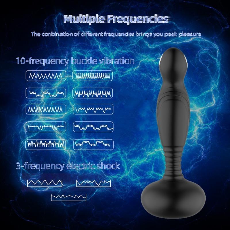 Male 10-frequency vibration 3-frequency electric shock wireless remote control pull male backyard stimulation massager sex