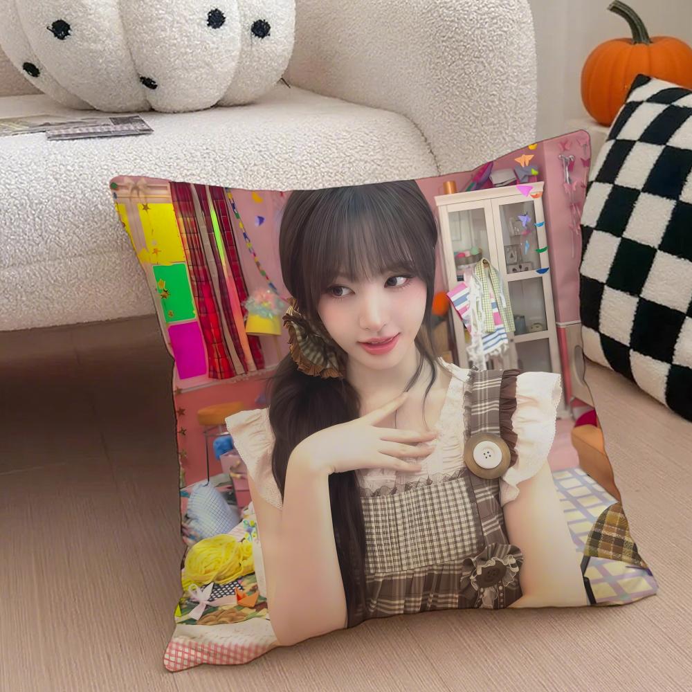 Korean KKim Ji Wons Beautiful Girl Cushion Cover Throw Pillow Cover Hidden Button Durable Polyester Chair Cushion