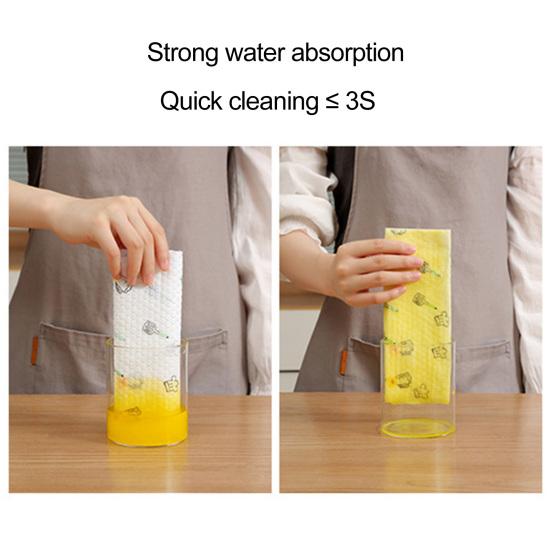 Roll Kitchen Paper Towel Super Water Oil Absorbent Wet Dry Dual Use Food Grade Tear-off Reusable Washable Lazy Rag Dishwashing Cloth
