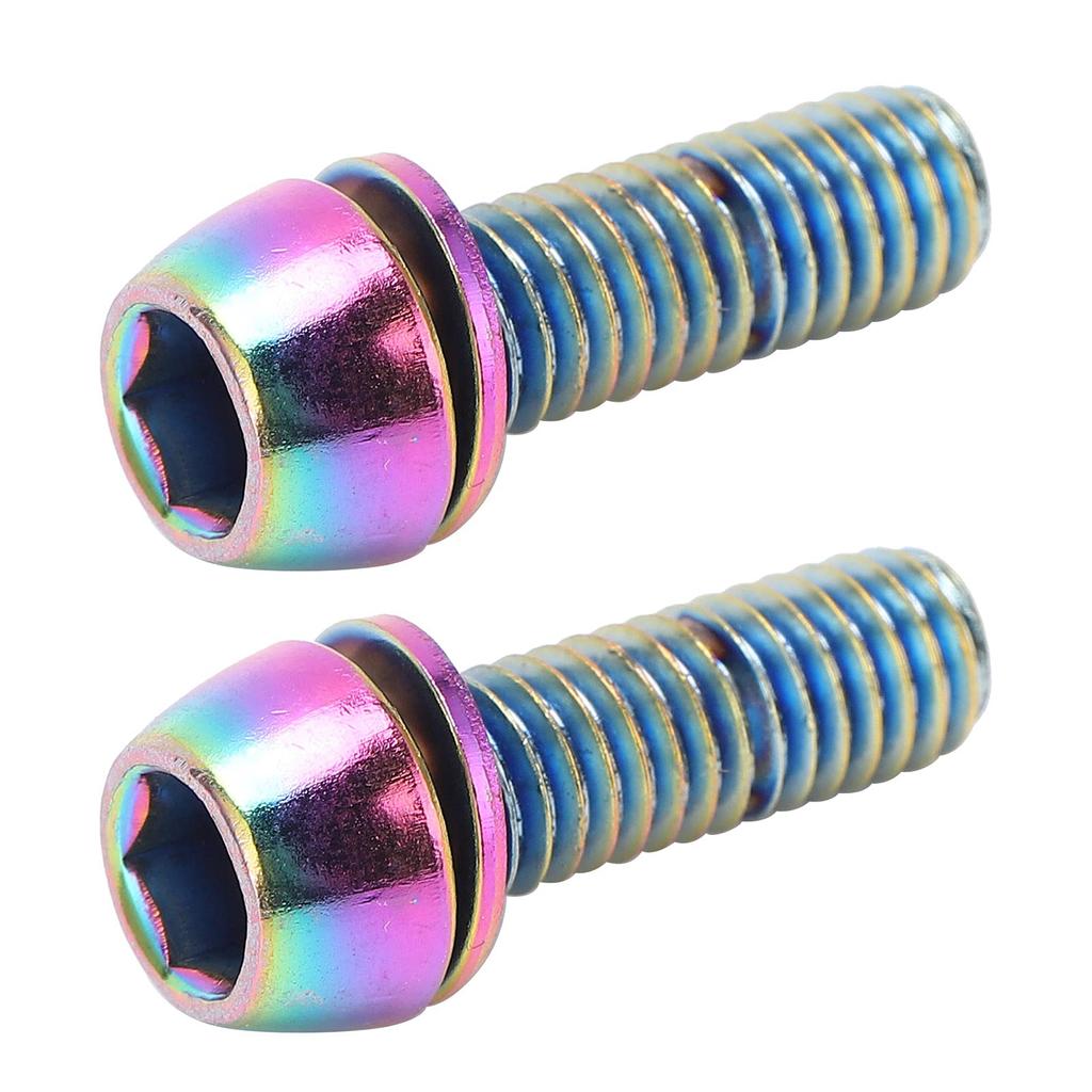 Bicycle Stem Screws 6 Pieces Color Screws with Washers 304