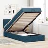 Ottoman Bed with Mattress Dark Blue 90x200 Cm Velvet