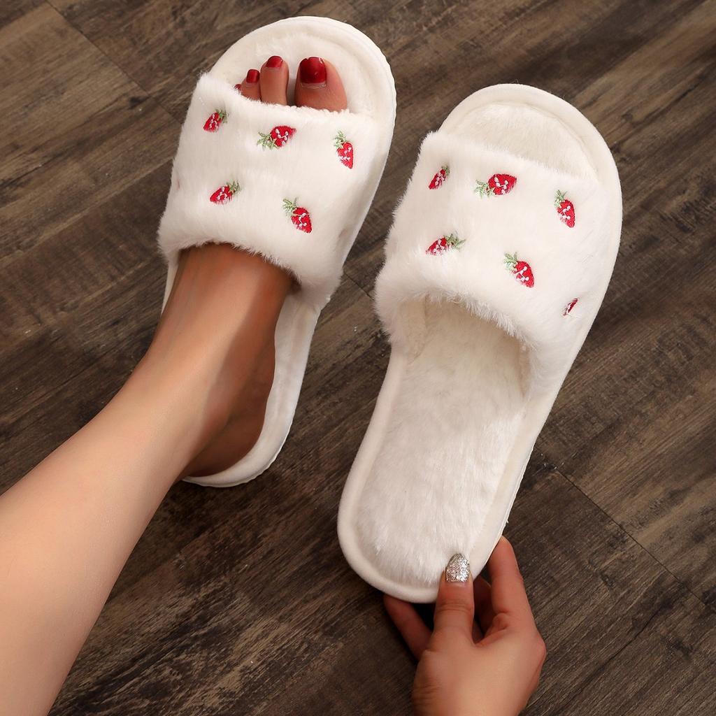 Plush slippers home autumn and winter warm cotton slippers raw cute slippers