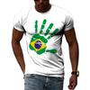 Brazilská vlajka 3D tisk triček letní pánské a dámské krátké rukávy ležérní trička módní streetwear Harajuku tričko dětské topy oblečení