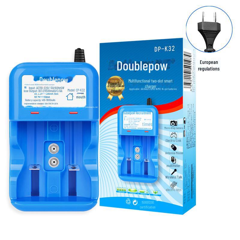 

Быстрое интеллектуальное зарядное устройство с двумя слотами для аккумуляторов 1/D, 2/C, 5, 7, 9 В