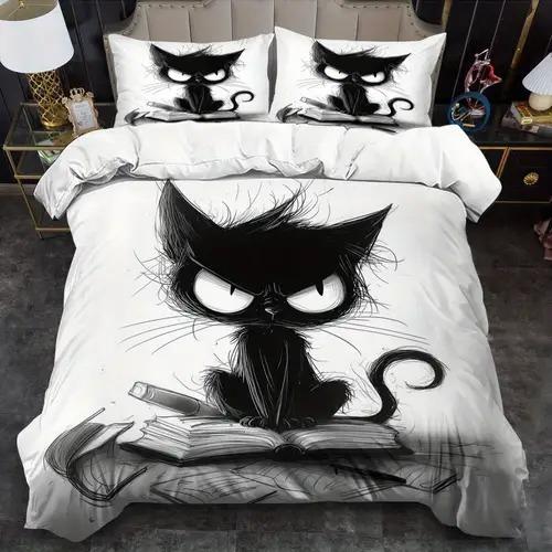 Comforter Cat With Cat Pattern Suitable For Children Boys Girls And Adults Soft Warm Comfortable And Breathable