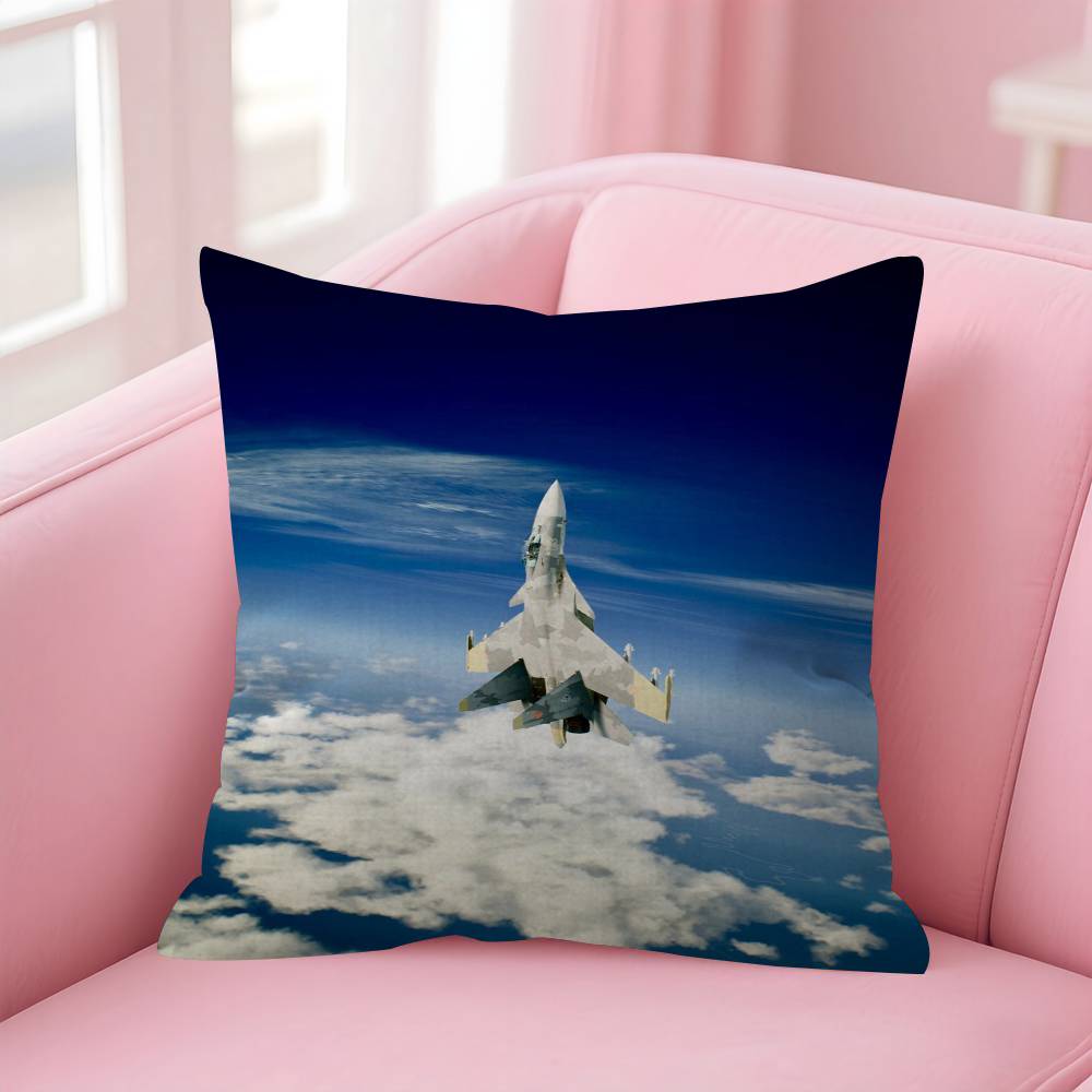 MMilitary Aircraft Fighter Enthusiasts Stitch Lucky Dragon Pillow Cover Sofa Cushion Cover Home Room Decoration Children Gift