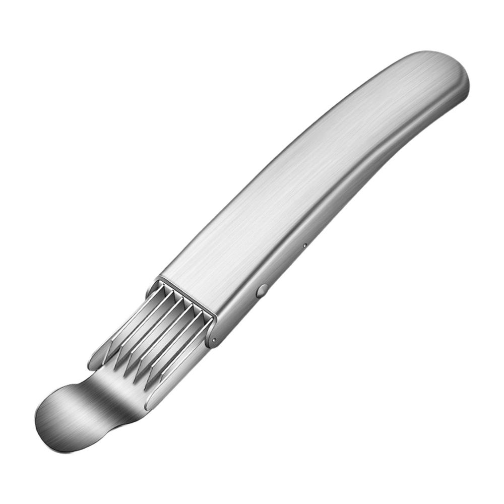 Измельчитель для лука и овощей Нержавеющая сталь Овощерезка Многофункциональная кухонная резка для лука-шалота серебряный