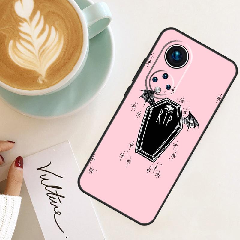Pink Cat Skull Sorceress Witch For Honor Magic 8 Pro 7 6 5 Lite Case For Honor 400 200 50 70 90 X8c X9a X9b X9c X9d Win RT