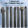 38'' 10mm Indexable Lathe Turning Tool 21Pcs Kit- 7Pcs Metal Lathe Tools Holder Set with 7Pcs