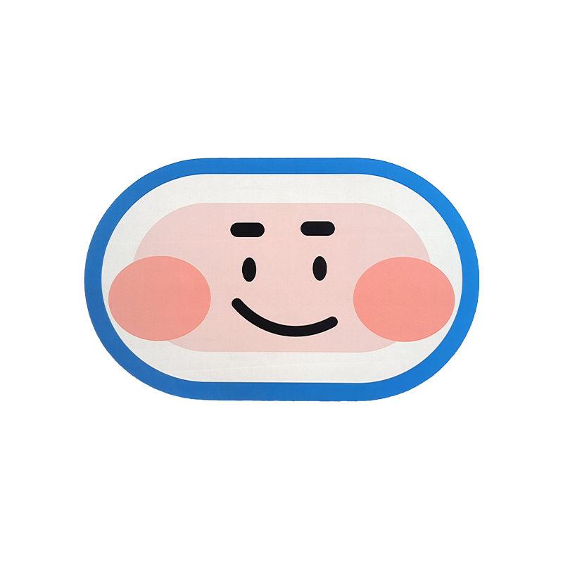 Diatom mud absorbent floor mat, cute anime expression bathroom mat, bedroom cartoon corridor anti slip door mat