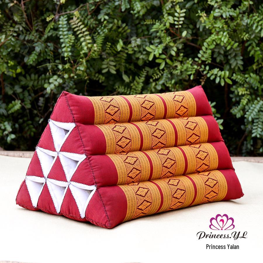 Thailand Triangle Tatami Cushion: Kapok Lumbar Pillow & Sofa Back Support.
