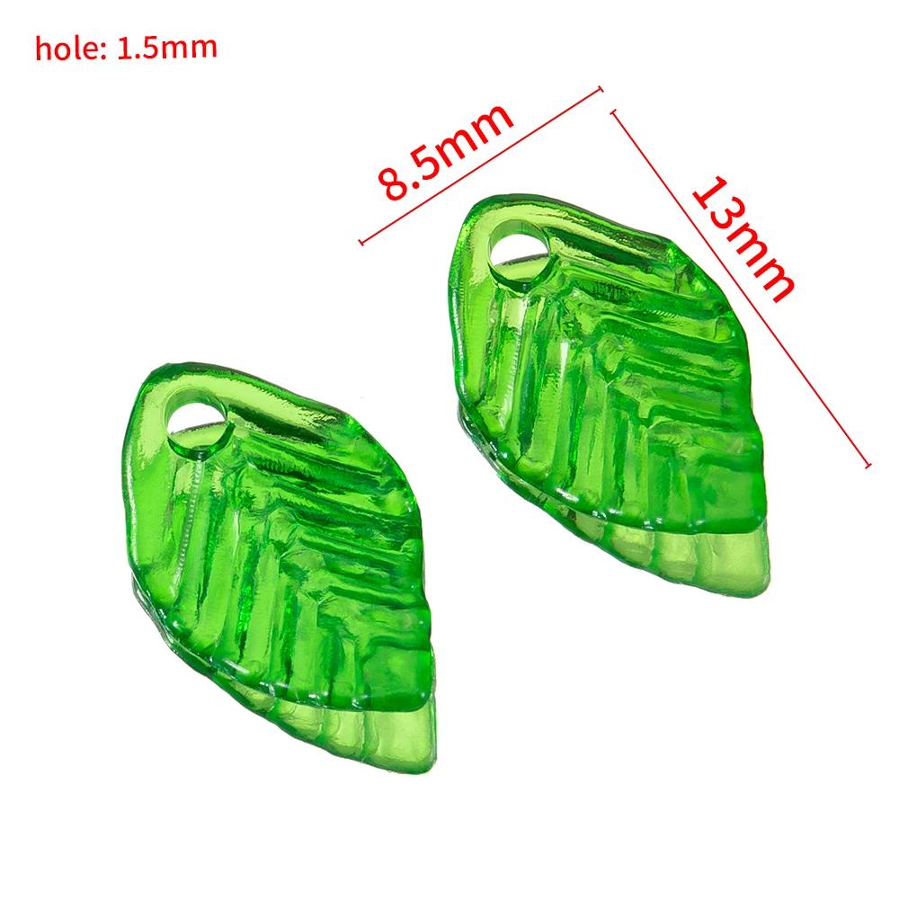50pcs Acrylic Tree Leaf Hand Beaded DIY Handmade Necklace Bracelet Earrings Loose Bead Separated Bead Jewelry Accessory