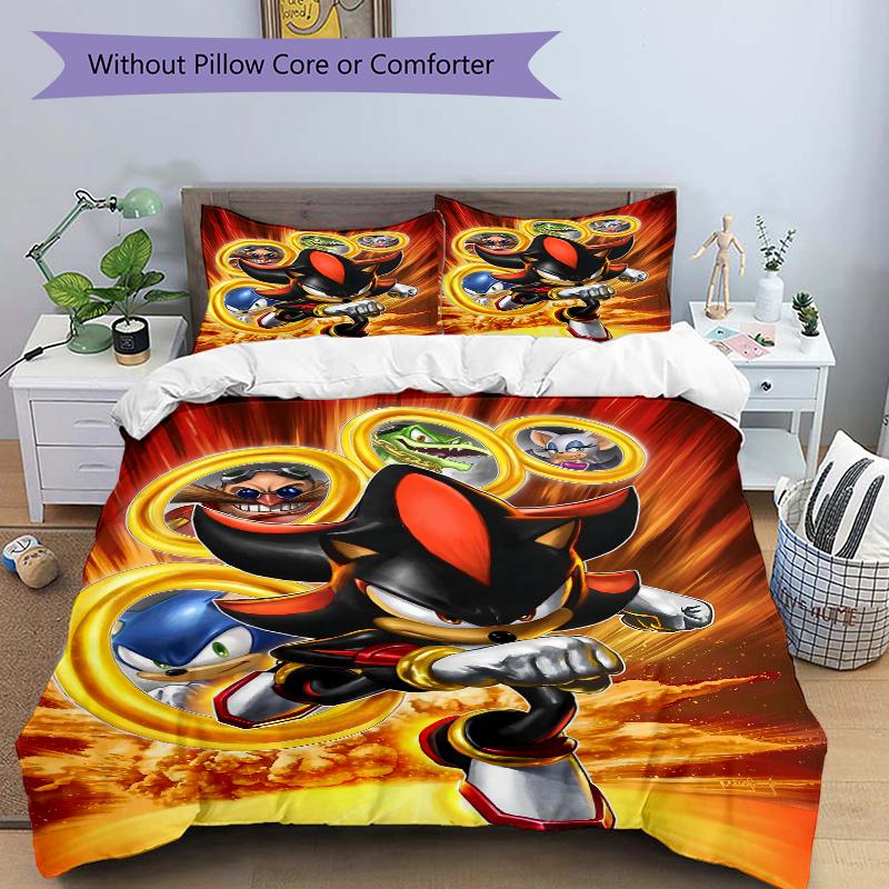 

3pcs Shadow s Rise Printed Duvet Cover Set (1 * Cover+2 * Pillowcase, Without Core), Suitable for Home Bedroom, Guest Room, Dormitory Decoration 135x200cm