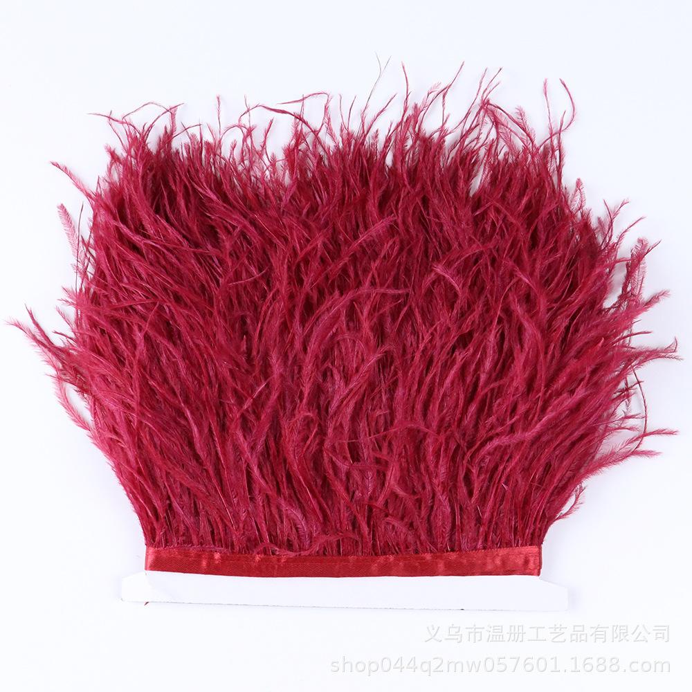 8-10Cm Ostrich Trim Khaki Feather Ribbon Fringe For Sewing High Quality Plumas Crafts Costumes Party Decoration