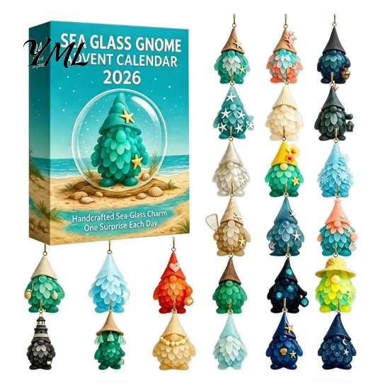 Holiday Countdown Gift Box 2026 Christmas Advent Calendar, 24-Day Acrylic 2D Ornament Set with Tree Pendant Animal Figures, Hanging Decor, for