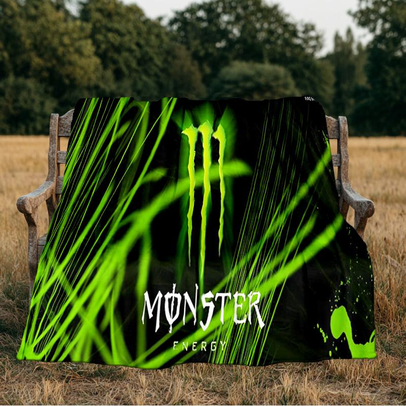 Monster Energy Flannel Blanket, Use for Birthday/Holiday Gift, Soft Blanket for Sofa/Bed/Camping/Office/Tourism Use,All Seasons