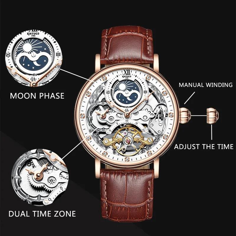 Men Skeleton Watches Mechanical Automatic Watch Men Tourbillon Sport Clock Casual Business Moon Watch