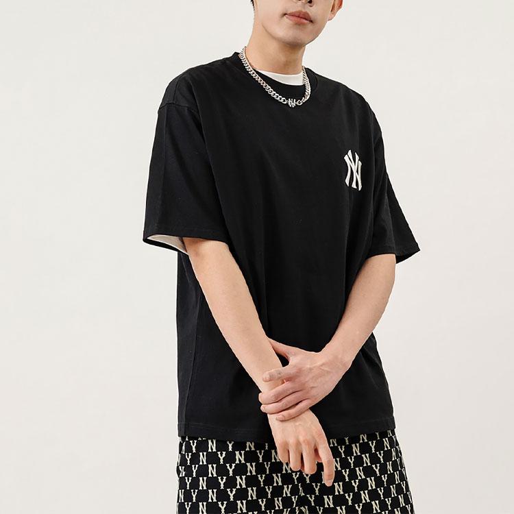 New MLB Drop Shoulder Sleeve T Shirt Unisex Black 3ATSE1223-50BKS