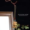 Hand-Carved Zodiac Peach Wood Keychain Ornament