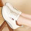Women's Sneakers Height Increase White Leather Platform Casual Simple Thick Sole Elevator Shake Shoes for Students