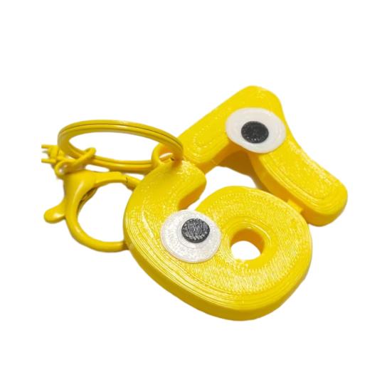 Keychain 67 Meme Joke Bold Font Sturdy Metal Keyring with Ring Convenient Size Keys жёлтый