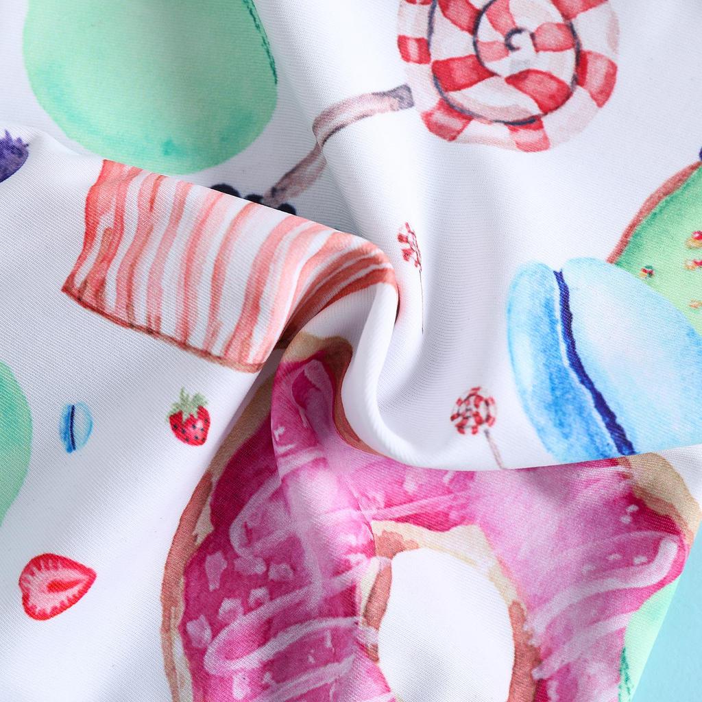 Summer Donut Lollipop Print Swimsuit for Girls