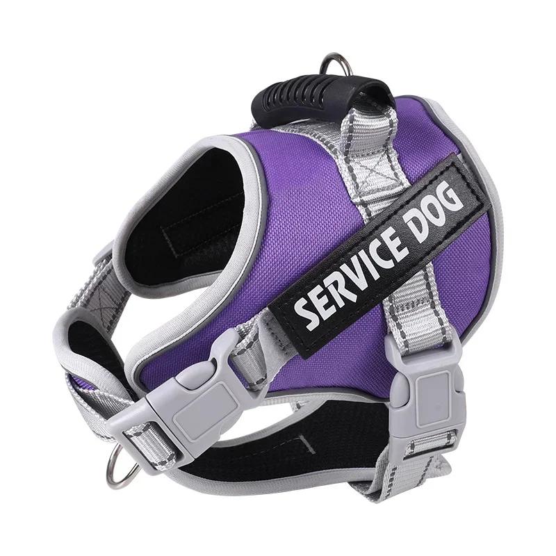 Service Dog Harness with Custom ID Tag Adjustable Dog Harness Dog Vest Leash for Large Dogs Outdoor Dogs Training Accessories