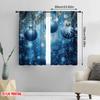 2pcs,2D Plane Printing Curtains&Window Treatment Blue Christmas Ornaments Snow (3) Versatile Polyester Fabric (without Rod) Room