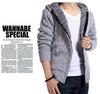 2022 Autumn Winter Men's Plus Velvet Knit Sweater Hoodie - Korean Style Fashion Cardigan Jacket