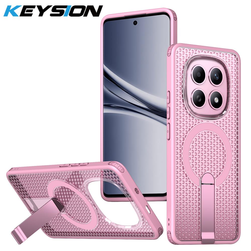 KEYSION Hollow Heat Dissipation Case for Redmi Note 15 Pro+ 5G 15 Pro 4G Magnetic Cooling Hide Stand Shockproof Phone Back Cover