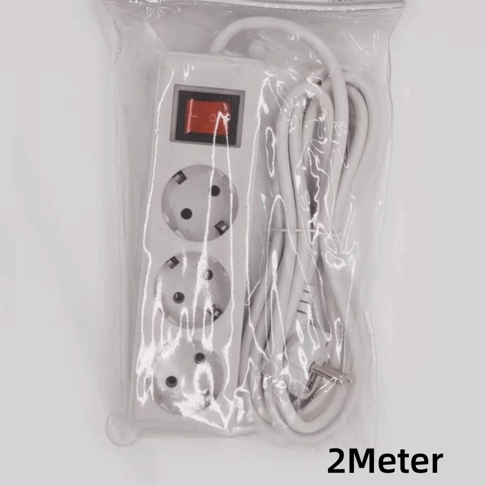 2/3/5Meters Cord EU Power Strip with ON/OFF Switch Power Converter Flat Adapter  European Standard