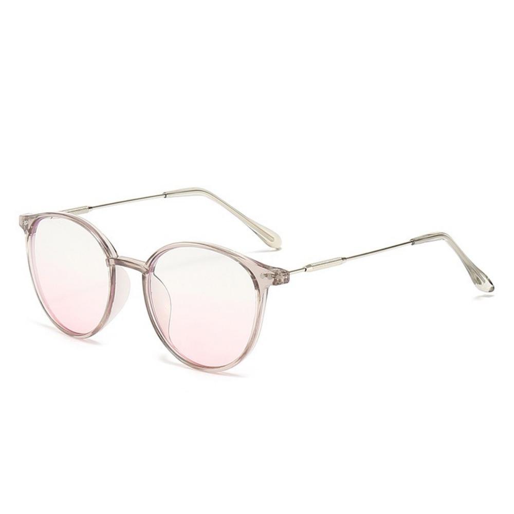 Anti-Blue Light Glasses Ultra-Light Blush Cold Brown Korean Anti Radiation Round Metal Frame Eyewear