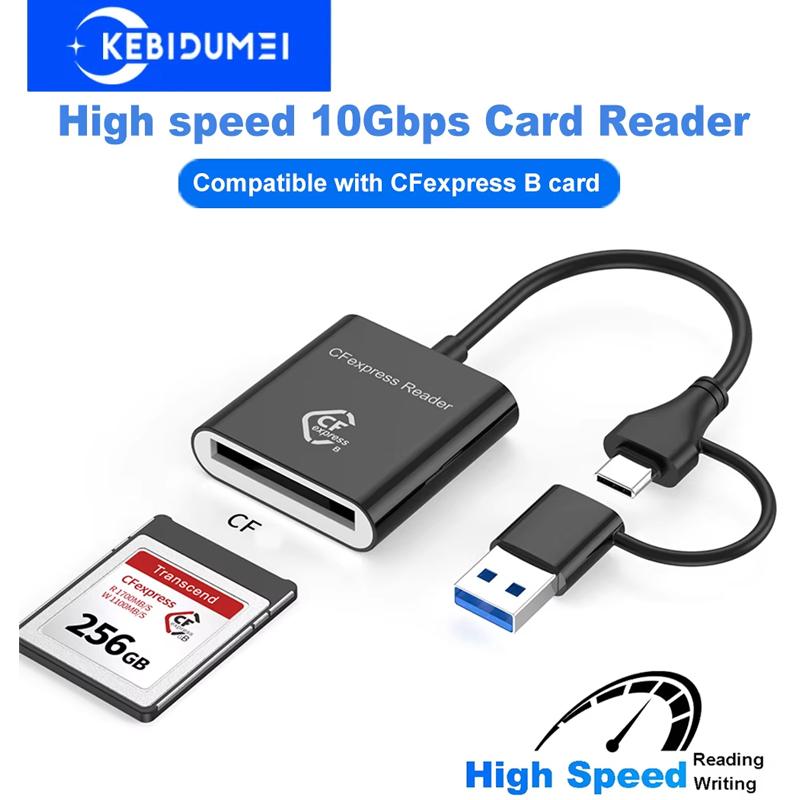 10Gbps CFexpress Type B Card Reader Writer USB3.2 Gen2 USB-C CFe Card Reader for Android Windows XP/Vista/7/8/8.1/10/11 Mac OS