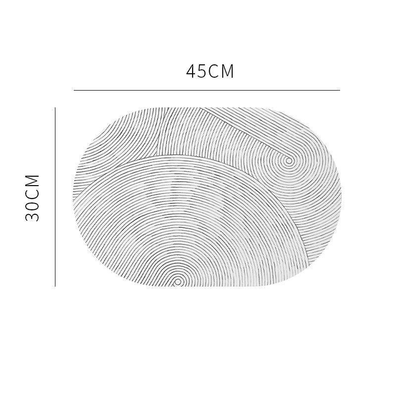 PU Leather Oval Placemats Nordic Style Waterproof Oilproof Table Mats for Home Kitchen Coffee Bar Decoration