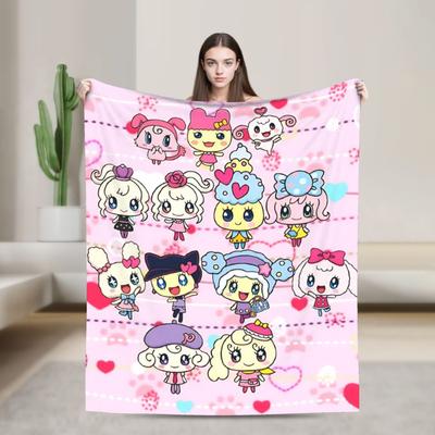 Cartoon Love Tamagotchis Knitted Blankets Fleece Throw Blankets Summer Air Conditioning Personalised Ultra-Soft Warm Bedspreads