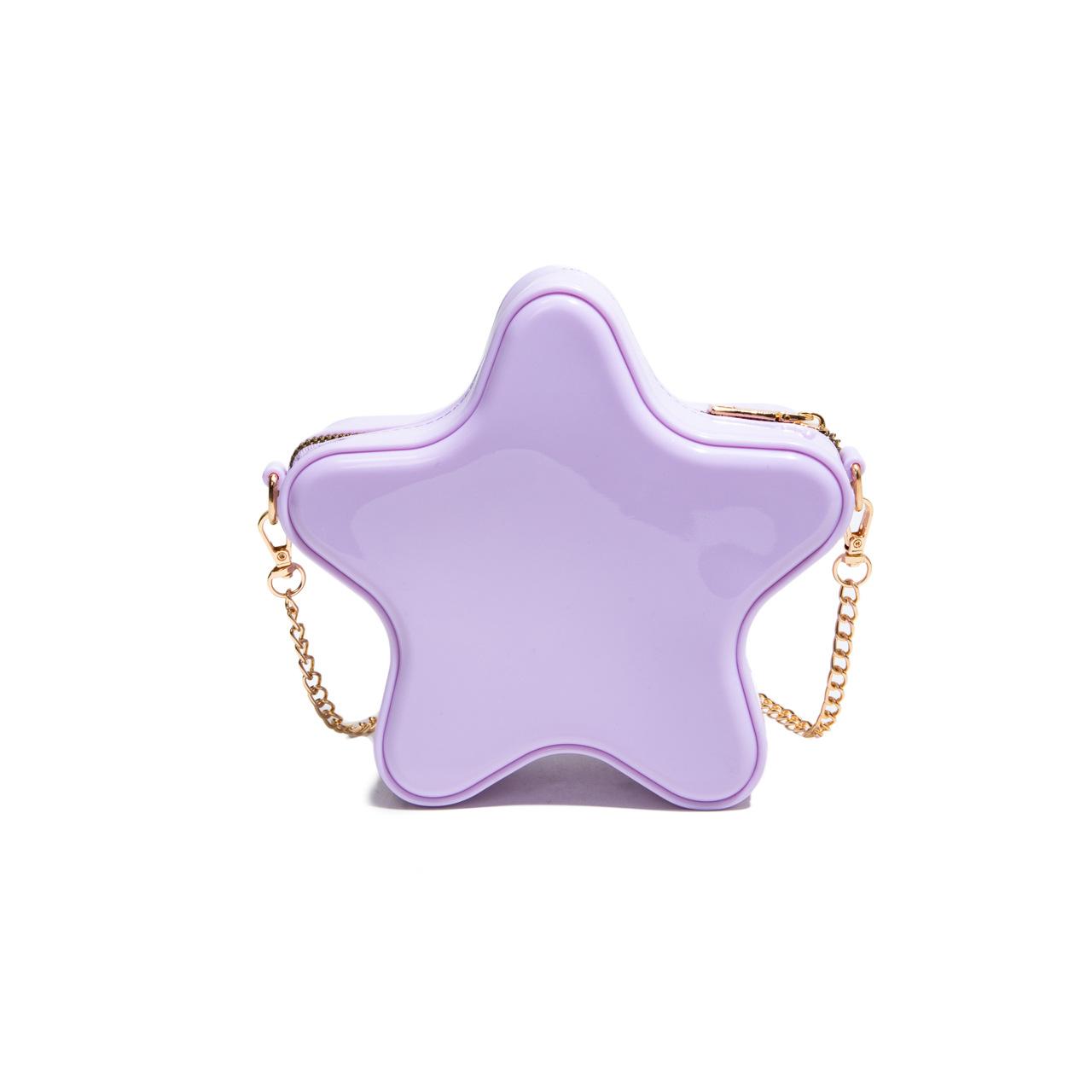 

Cute cartoon star bag 2025 Japanese soft girl fashion shoulder bag niche versatile messenger transparent jelly bag tide фіолетовий