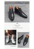 Men's Trendy High-Heeled Leather Shoes for Weddings and Banquets - Size 37, Zipper, Hairdresser Style