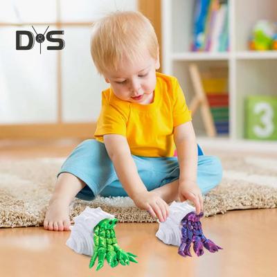 3D Printed Hermit Crab Figurine Movable Joints Crab Action Figure Articulated Animal Model Desktop Decoration Ornament Kids Adults Gift