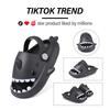 Fashion SmilePoP Kids Shark Slides Sandals Summer Slip-On Sandals Shower Beach Pool Anti-slip Slippers for Kids Girls ThickSole Slippers