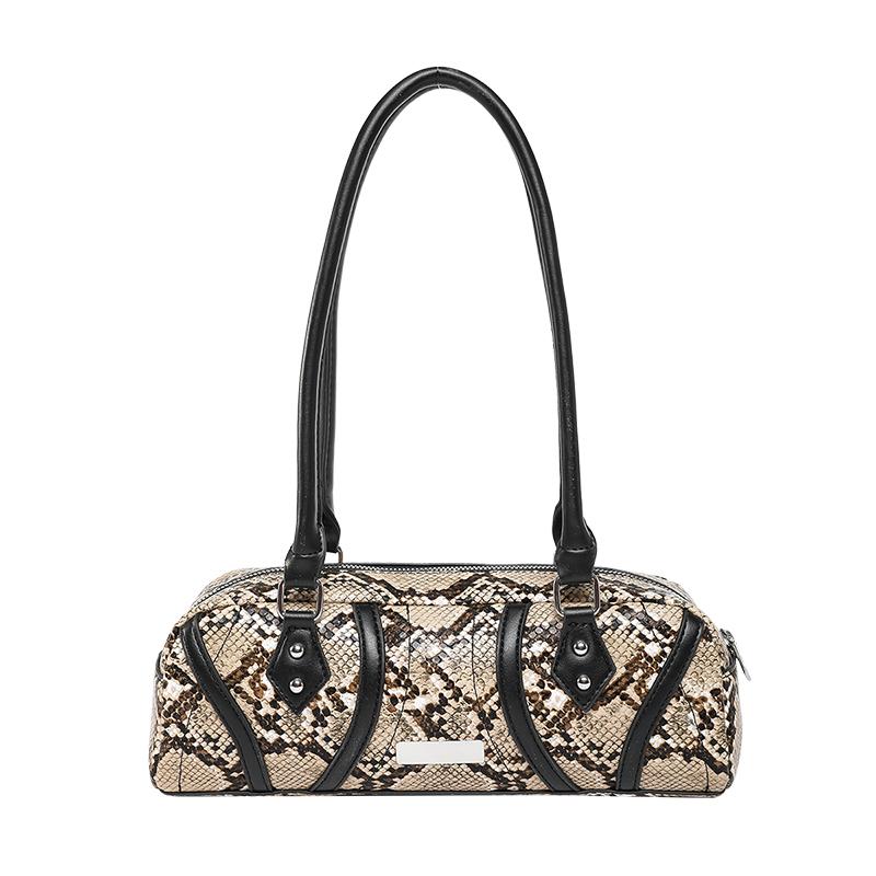 Snake Pattern PU Square Shoulder Bags High Quality Sense of Luxury Personality Popularity Women's Armpit Bags 2025 Fashion New
