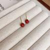 Silver Needle Ankara Red Geometric Stud Earrings Female Korean Ins Fashion Design Earrings High-end Exquisite Earrings